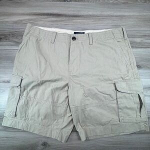 Tommy Hilfiger Mens Tan Khaki Cargo Shorts Size 42 Cotton Utility Hiking Casual
